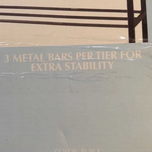 Black Farberware 5 Tier Shoe Rack  Up To 15 Pairs of Shoes Handbags Bins Clothes - Picture 4 of 5